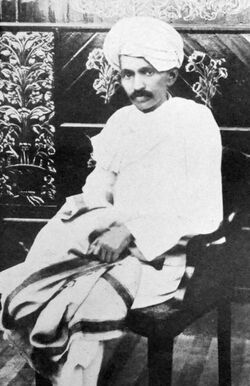 Gandhi in 1918, at the time of the Kheda Satyagraha and Champaran Satyagraha.