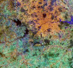 A Large colourful image representing the Hyderabad city's geographical area
