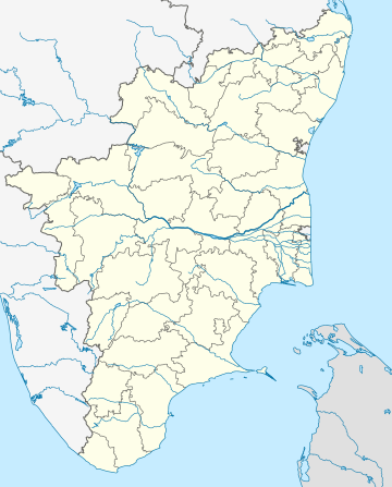 Map of Tamil Nadu region, with temple locations